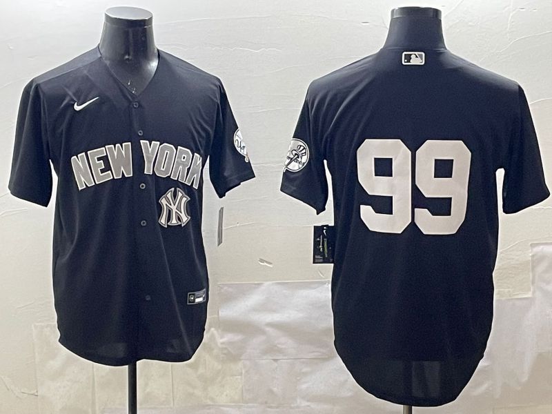 Men New York Yankees 99 No Name Black Game 2025 Nike MLB Jersey style 7